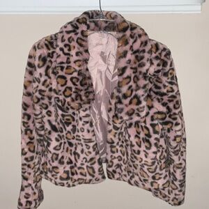 Candie's Animal Print Faux Fur Jacket
